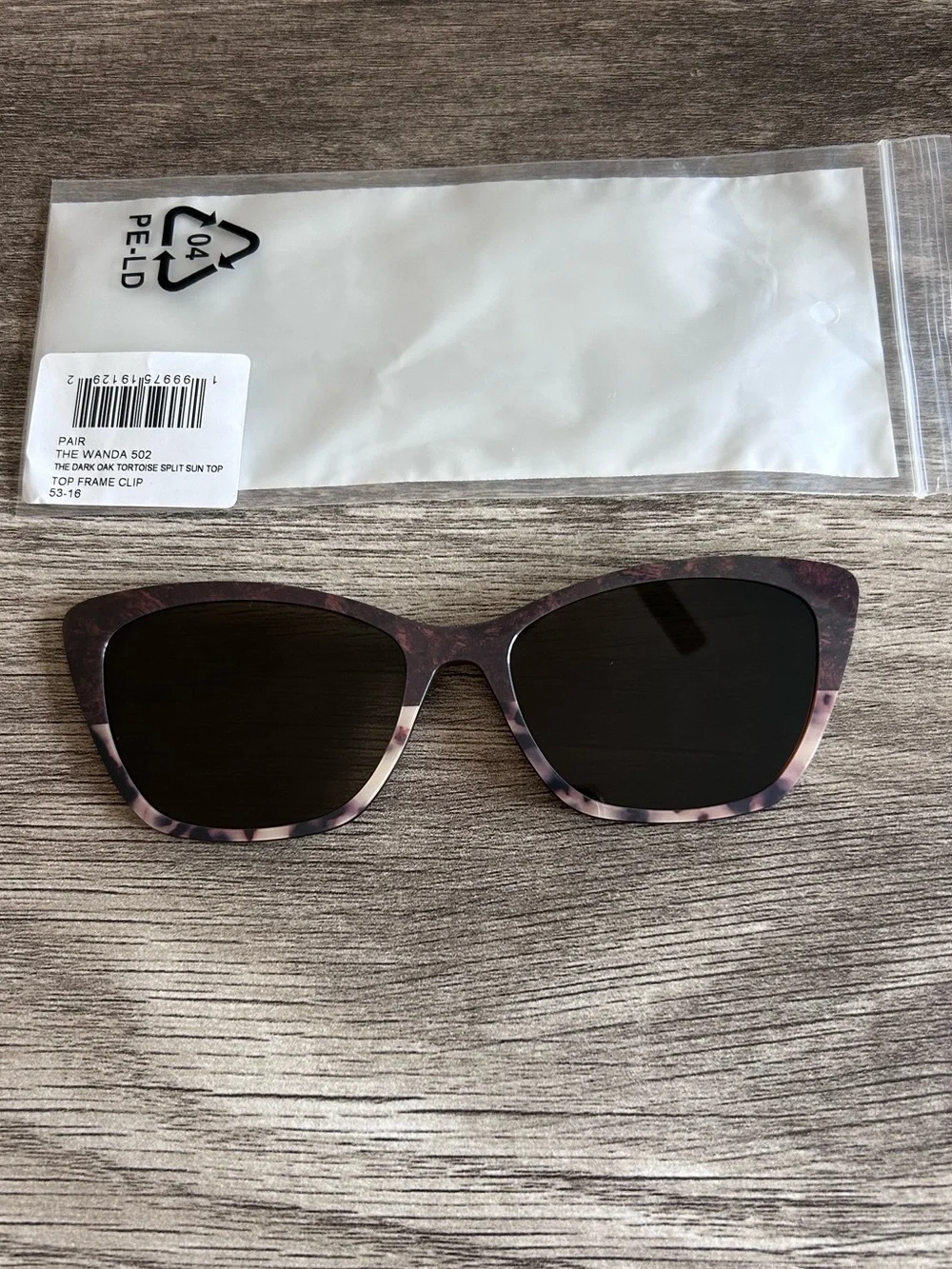 Pair Eyewear. Wanda. Polarized Sun Top. Dark Oak Tortoise Split.